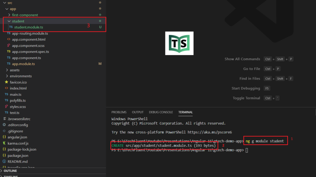 create new module in angular